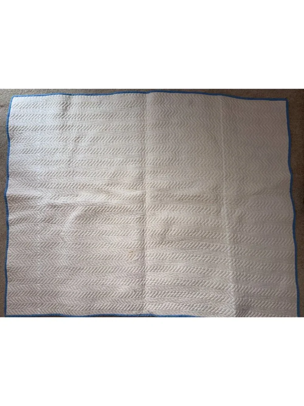 Vintage Nursery Quilt Applique Bow Rose Cottagecore Baby Girl Blanket Scalloped